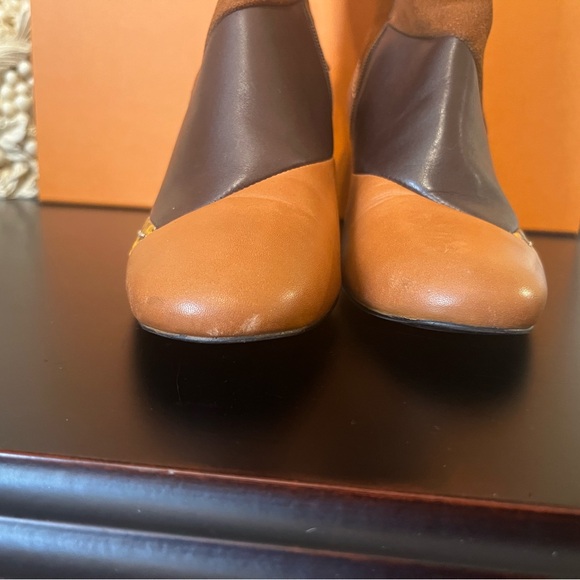 SEE BY CHLOE- TYRA PATCHWORK BOOT BROWN/TAN SNAKE - Size 38 (7.5) - Firm Price - Picture 5 of 6